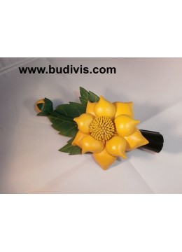 wholesale bali Hair Clip Leather Flower, Costume Jewellery