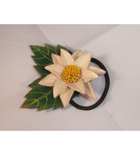 Hair Tie Leather Flower