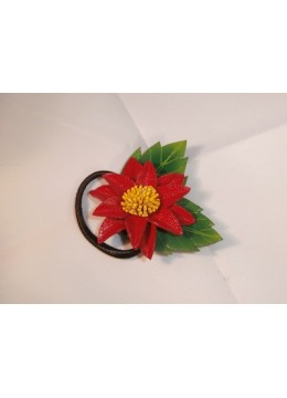 wholesale bali Hair Tie Leather Flower, Costume Jewellery