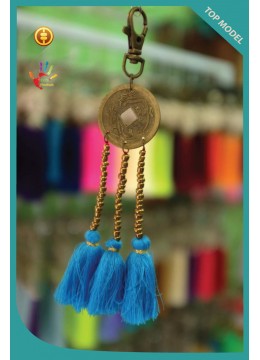 wholesale bali New! China Coin Tassel Keychain, Costume Jewellery