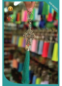 wholesale bali Top Art Metal Cross Tassel Keychain, Costume Jewellery