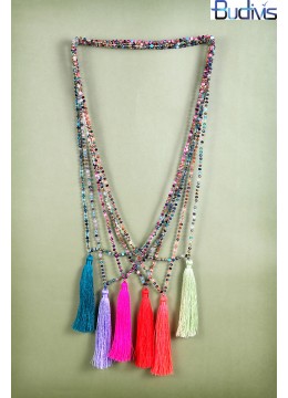 wholesale bali Long Beaded Crystal Tassel Necklace, Costume Jewellery