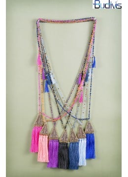 wholesale bali Long Beaded Crystal Tassel Necklace, Costume Jewellery