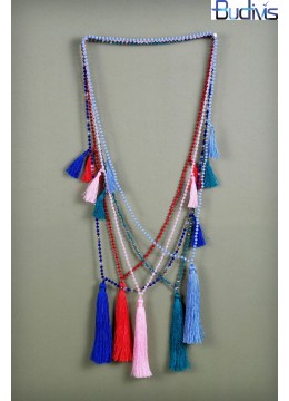 wholesale bali Long Beaded Crystal Tassel Necklace, Costume Jewellery