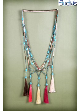 wholesale bali Long Beaded Crystal Tassel Necklace, Costume Jewellery