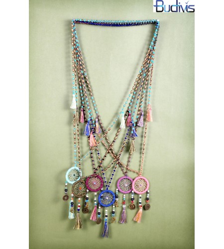 Long Crystal Tassel Necklace Dreamcatcher