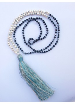 Image of Long Crystal Mini Pearl Tassel Necklace Costume Jewellery Source: CV.Budivis in Bali, Indonesia