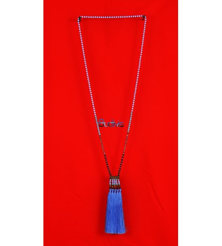 Long Beaded Crystal  Multi Tassel Necklaces