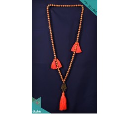 Image of Bali Mala 108 Wooden Long Hand Knotted Necklace With Hamsa Costume Jewellery Source: CV.Budivis in Bali, Indonesia
