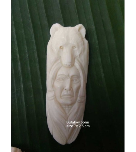 Affordable Bali Spirit Bone Carved Natural Pendant