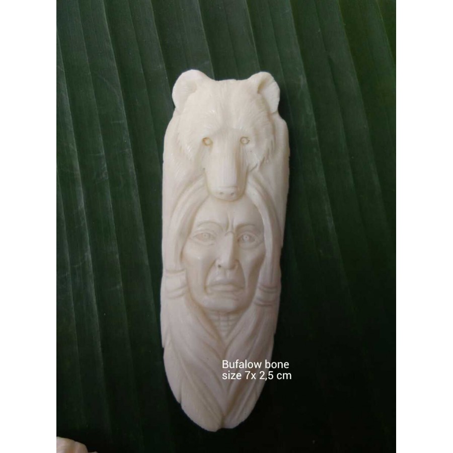 Affordable Bali Spirit Bone Carved Natural Pendant