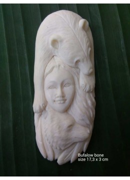 wholesale bali Best Model Bali Spirit Bone Carved Natural Pendant, Costume Jewellery