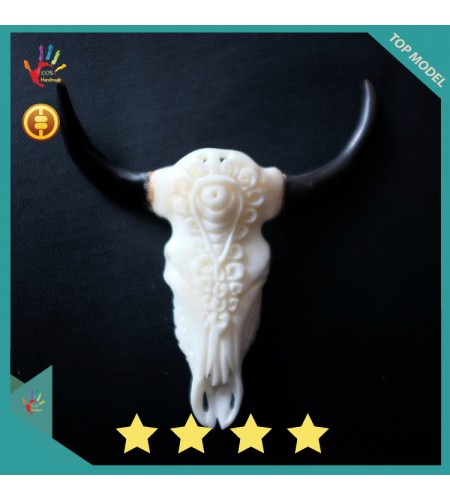 Cheap Bali Ox Bone Carved Skull Head Buffalo