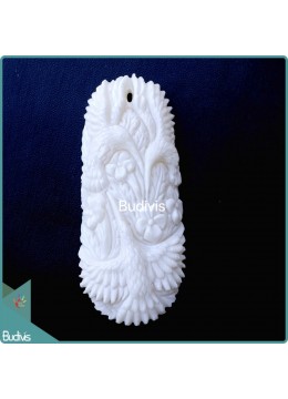 wholesale bali Three Hummingbirs Scenery Ox Bone Carved Spirit Model, Costume Jewellery