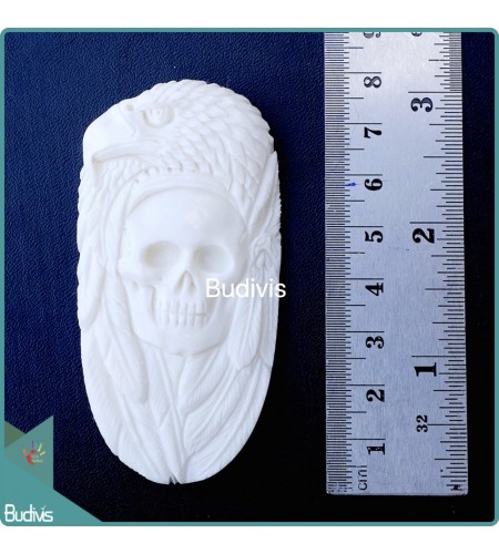 Skull And Eagle Style Ox Bone Carved Spirit Model