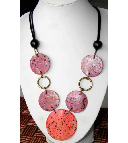 Painted Mop Shell Necklace From Bali