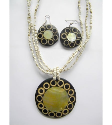 Bali Necklace Bead Pendant Set Made in Bali