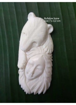 wholesale bali Production Bali Ox Bone Carved Carved Pendant, Costume Jewellery