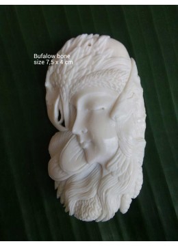 wholesale bali Affordable Bali Spirit Bone Carved Natural Pendant, Costume Jewellery