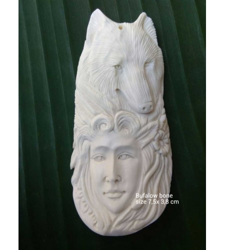 Affordable Bali Ox Bone Carved Carved Pendant Spirit Model