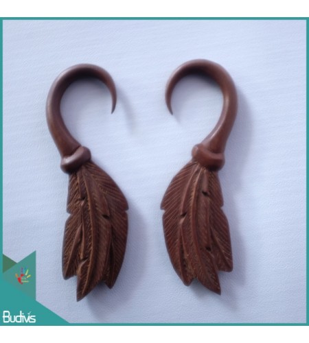 Factory Price Wooden Earring Body Piercing Wings