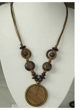 wholesale bali Natural Beaded Wood Necklace, Costume Jewellery