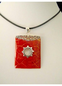 wholesale bali Bali Red Coral Pendant With Silver 925 Wholesale, Costume Jewellery