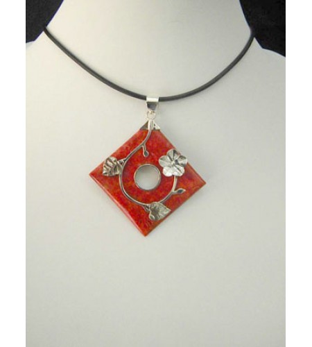 Bali Red Coral Pendant With Silver 925 Wholesale
