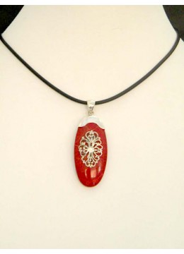 wholesale bali Beautiful Red Coral Pendant With Silver 925 Wholesale, Costume Jewellery