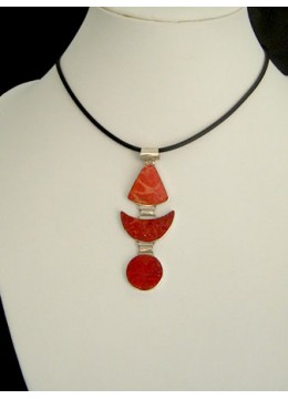 wholesale bali Beautiful Red Coral Pendant With Silver 925 Wholesale, Costume Jewellery