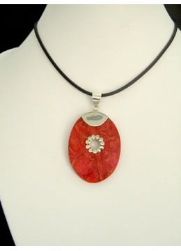 wholesale bali Beautiful Red Coral Pendant With Silver 925 Wholesale, Costume Jewellery
