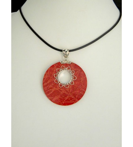 Red Coral Pendant With Silver Jewelry 925 Wholesale