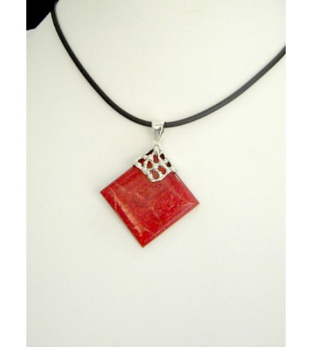 Red Coral Pendant With Silver Jewelry 925 Wholesale