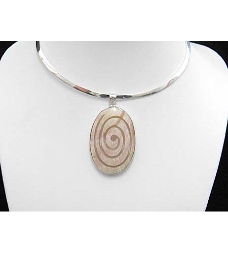 Affordable Pendant Shell Carving Sterling Silver 925