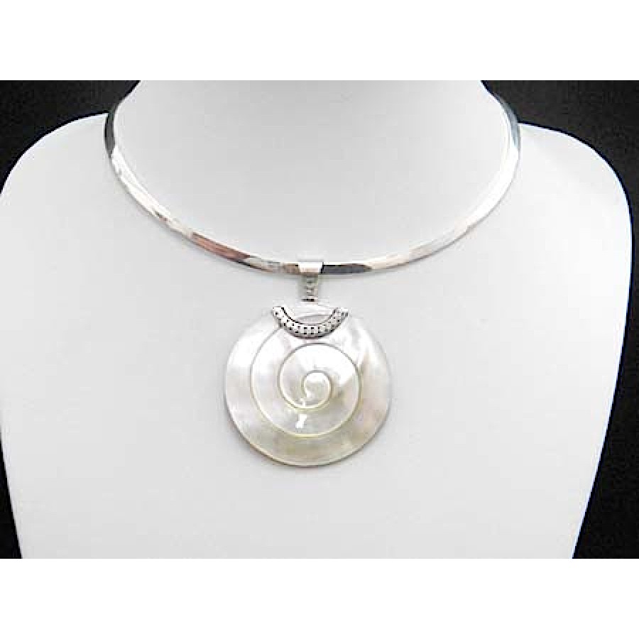 Affordable Pendant Shell Carving Sterling Silver 925