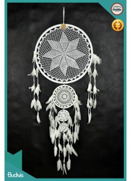 wholesale bali Best Selling Large Triple White Hanging Dreamcatcher Crocheted, Dream Catchers