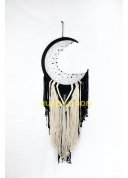 wholesale bali Black and White Crescent Moon  Macrame Wall Hanging Dreamcatcher, Dream Catchers