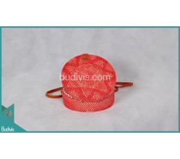 Image of Bali Round Bag Pink Synthetic Rattan Fashion Bags Source: CV.Budivis in Bali, Indonesia