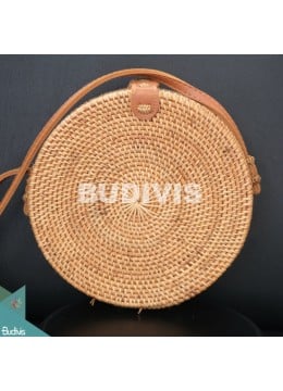 wholesale bali Solid Woven Classic Natural Round Rattan Bag, Fashion Bags