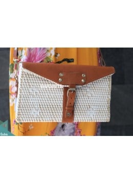 wholesale bali Sling Rattan Purse With Leather Cover, Fashion Bags