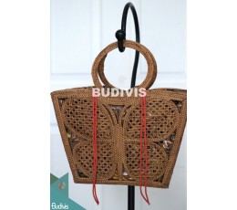 Image of Butterfly Rattan Bag, Round Bag, Straw Bag, Bamboo Bag, Handmade from Bali Fashion Bags Source: CV.Budivis in Bali, Indonesia
