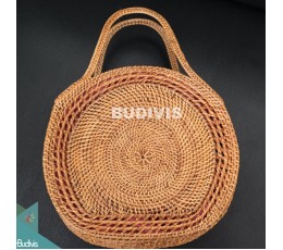 Image of 100% Hand made Classic Natural Rattan Round Hand Bag Fashion Bags Source: CV.Budivis in Bali, Indonesia