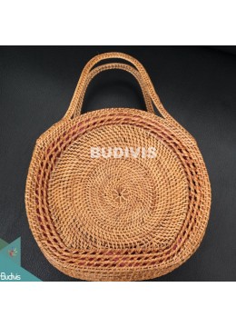 wholesale bali 100% Hand made Classic Natural Rattan Round Hand Bag, Fashion Bags
