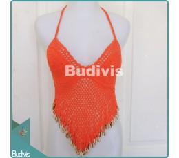 Image of Long Pink Knitting Bikini With Shell Handicraft Source: CV.Budivis in Bali, Indonesia