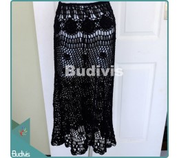 Image of Long Black Knitting Skirt Handicraft Source: CV.Budivis in Bali, Indonesia