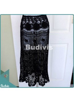 wholesale bali Long Black Knitting Skirt, Handicraft