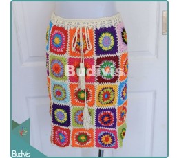 Image of Colourful Square Knitting Skirt Handicraft Source: CV.Budivis in Bali, Indonesia