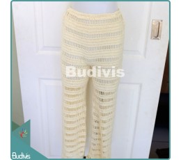 Image of White Knitting Long Pants Handicraft Source: CV.Budivis in Bali, Indonesia