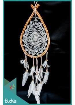 wholesale bali Dream Catcher Drop Rattan With Feather On The Center, Handicraft