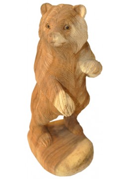 wholesale bali Wood Carving Bear Statue, Home Decoration